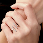 Silver Ring, Adjustable and Rhodium Plated